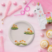 Magical Mushroom Woodland Greenery Baby shower Papieren Bordje (Feest)