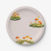 Magical Mushroom Woodland Greenery Baby shower Papieren Bordje (Voorkant)