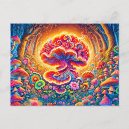 Magical Mushrooms Psychedelic Forest Fantasy Briefkaart