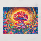 Magical Mushrooms Psychedelic Forest Fantasy Briefkaart (Voorkant)