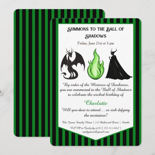 Magical & Mysterious Kids BirthdayParty Invitation Kaart (Voorkant / Achterkant)