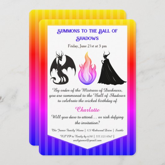 Magical & Mysterious Kids BirthdayParty Invitation Kaart (Voorkant / Achterkant)