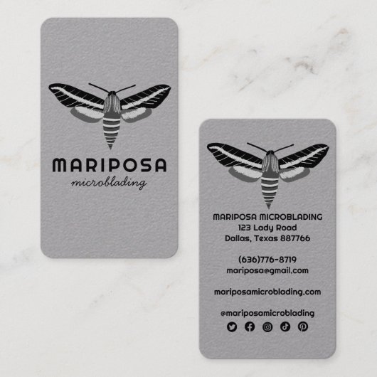 Magical Mystical MOTH Esthetician Beauty Salon Visitekaartje (Voorkant / Achterkant)