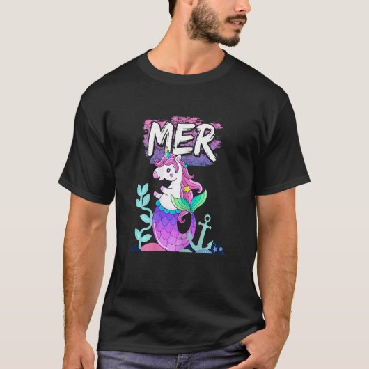 Magical Mythical Mermicorn Unicorn Mermaid MER T-shirt (Voorkant)