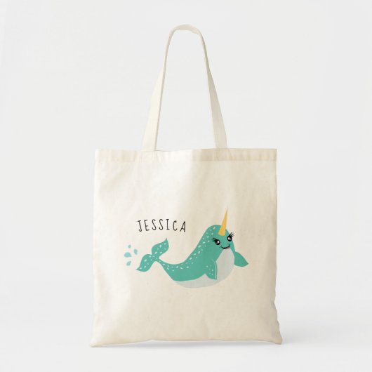 Magical Narwhal Unicorn Whale Tote Bag (Voorkant)