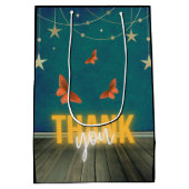 Magical Neon Lights & Butterflies Dank je Medium Cadeauzakje (Achterkant)
