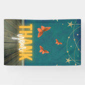 Magical Neon Lights & Butterflies Dank je Spandoek (Horizontaal)