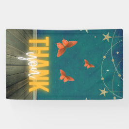 Magical Neon Lights & Butterflies Dank je Spandoek