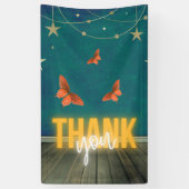Magical Neon Lights & Butterflies Dank je Spandoek (Verticaal)