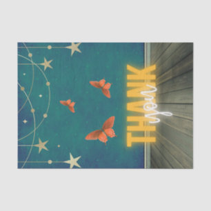 Magical Neon Lights & Butterflies Dank je Tissuepapier