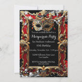 Magical Night Masquerade Party Red Halloween Kaart (Voorkant)