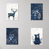 Magical Night Sky Woodland Animal Print Set (Voorkant)