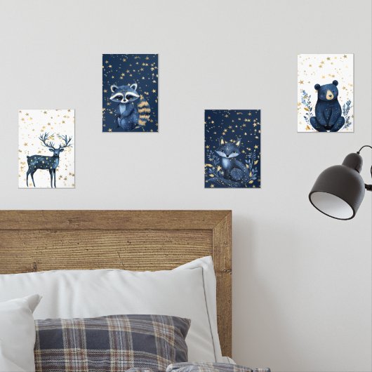 Magical Night Sky Woodland Animal Print Set (Slaapkamer)