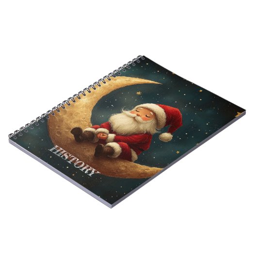 Magical Night with Crescent Moon and Santa Claus Notitieboek (Linkerzijde)