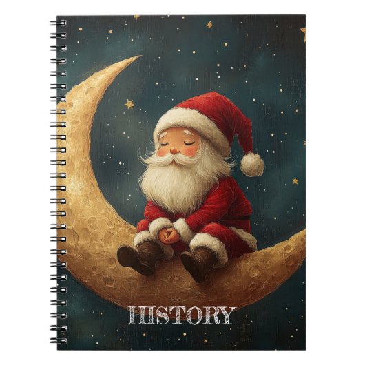Magical Night with Crescent Moon and Santa Claus Notitieboek (Voorkant)