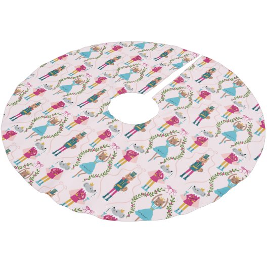 Magical Nutcracker Pattern Pink Kerstboom Rok (Gekanteld)