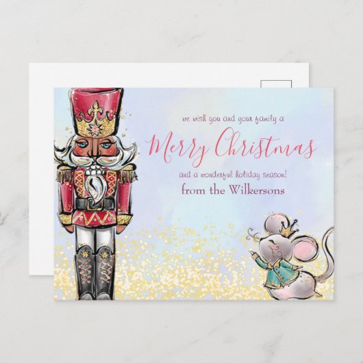 Magical Nutcracker Winter Wonderland Kerstmis Feestdagenkaart (Voorkant / Achterkant)