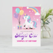 Magical one Birthday Unicorn Kaart (Staand voorkant)