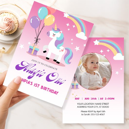 Magical one Birthday Unicorn Kaart