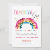 Magical One kleurrijke regenboog 1e verjaardag Kaart (Voorkant)