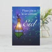 Magical Oriental Lantern - Eid Party Invitation Kaart (Staand voorkant)