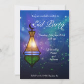 Magical Oriental Lantern - Eid Party Invitation Kaart (Achterkant)