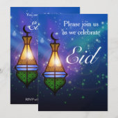 Magical Oriental Lantern - Eid Party Invitation Kaart (Voorkant / Achterkant)