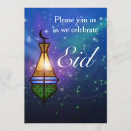 Magical Oriental Lantern - Eid Party Invitation Kaart