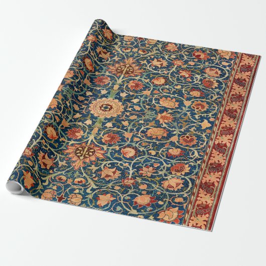 Magical Oriental Rug Pattern in Blue and Red Cadeaupapier (Uitgerold)
