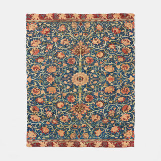 Magical Oriental Rug Pattern in Blue and Red Fleece Deken