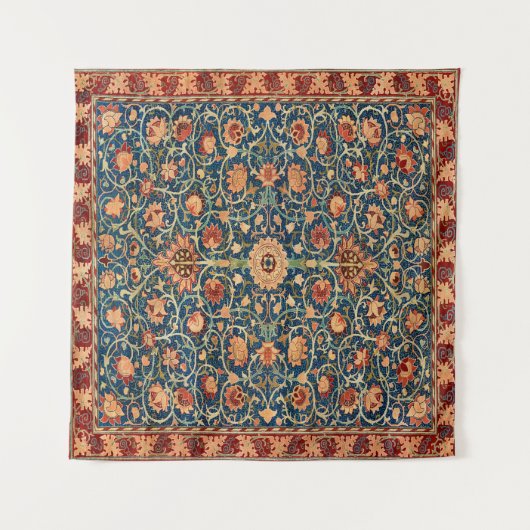 Magical Oriental Rug Pattern in Blue and Red Wandkleed (Voorkant (horizontaal))