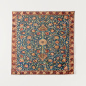 Magical Oriental Rug Pattern in Blue and Red Wandkleed (Voorkant)