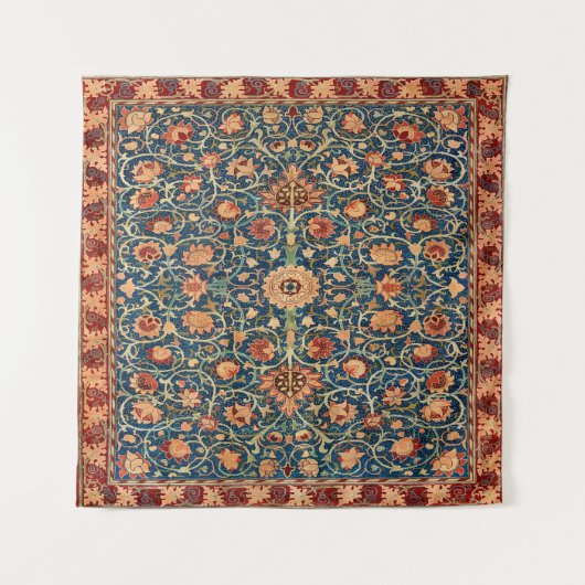 Magical Oriental Rug Pattern in Blue and Red Wandkleed (Voorkant)