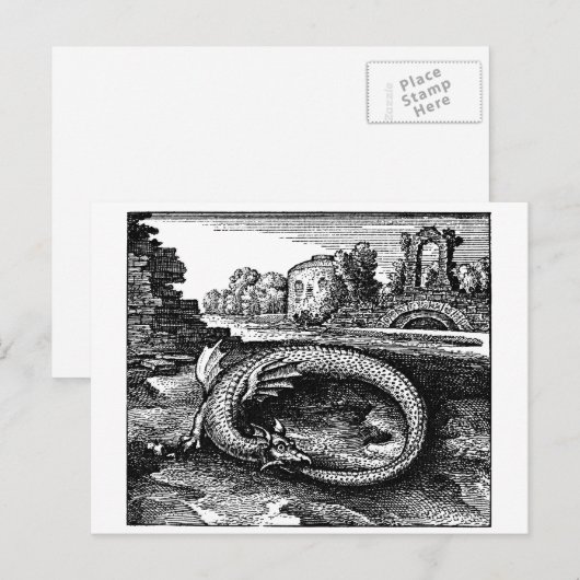 Magical Ouroboros Dragon Briefkaart (Voorkant / Achterkant)