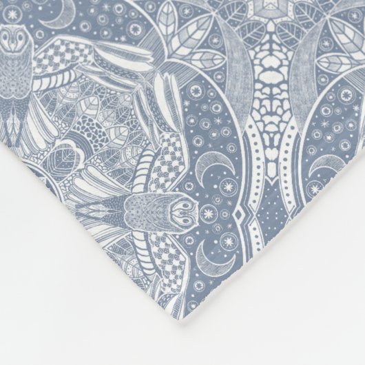 Magical Owl Mandala Fleece Deken (Hoek)