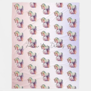 Magical Paars Blush Ombre Unicorn Fleece Deken