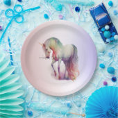 Magical Paars Blush Ombre Unicorn Papieren Bordje (Feest)