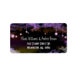 Magical Paars Forest Wedding Address Etiket