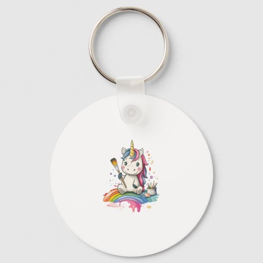 Magical Painter Unicorn (1) Sleutelhanger (Voorkant)