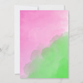 Magical party green witch and pink witch birthday kaart (Achterkant)