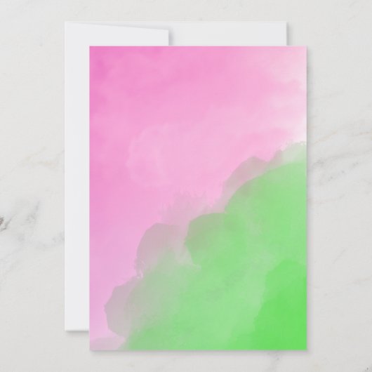 Magical party green witch and pink witch birthday kaart (Achterkant)