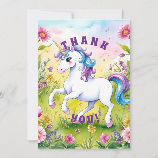 Magical Pastel Custom Verjaardag Foto Bedankkaart (Voorkant)