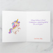 Magical Pastel Rainbow Stars Unicorn Birthday  Kaart (Binnen)