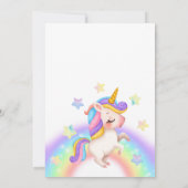 Magical Pastel Rainbow Stars Unicorn Birthday  Kaart (Achterkant)