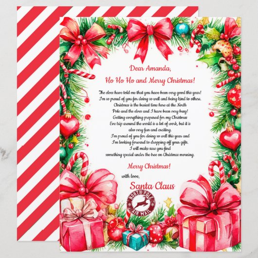 Magical Personalized Letter from Santa Claus (Voorkant / Achterkant)