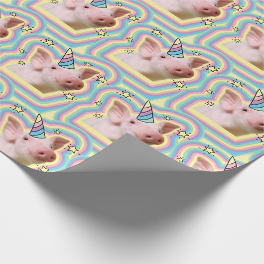 Magical Piglet Unicorn Cadeaupapier (Hoek)