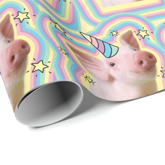 Magical Piglet Unicorn Cadeaupapier (Rol Hoek)