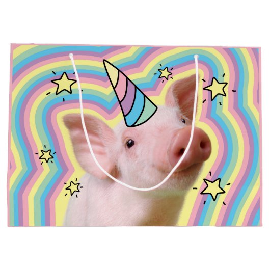 Magical Piglet Unicorn Groot Cadeauzakje (Achterkant)