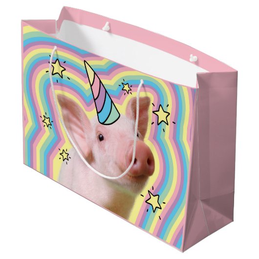 Magical Piglet Unicorn Groot Cadeauzakje (Achterkant Gekanteld)