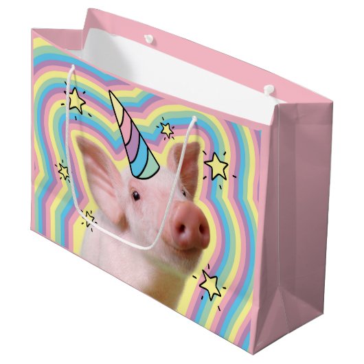 Magical Piglet Unicorn Groot Cadeauzakje (Voorkant Gekanteld)